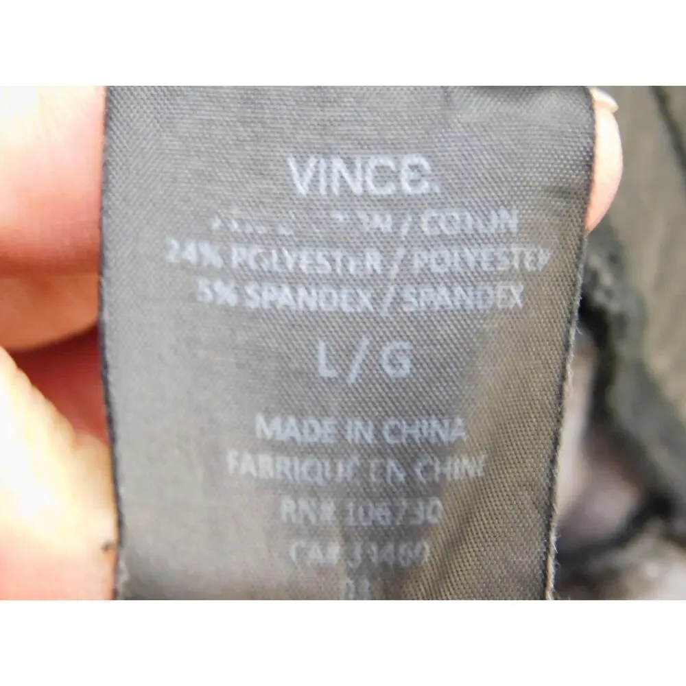 VINCE. Pants Mens L Black Jogger Elastic Waist Drawstring Pockets 32x28 Tapered
